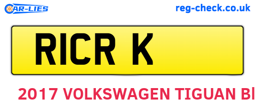 R1CRK are the vehicle registration plates.