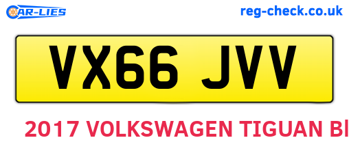 VX66JVV are the vehicle registration plates.