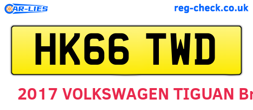 HK66TWD are the vehicle registration plates.