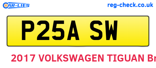 P25ASW are the vehicle registration plates.