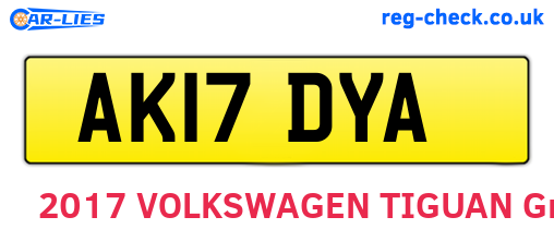 AK17DYA are the vehicle registration plates.