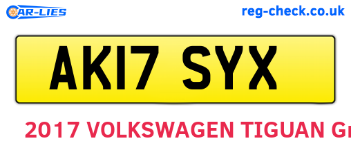 AK17SYX are the vehicle registration plates.