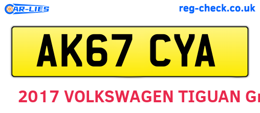 AK67CYA are the vehicle registration plates.