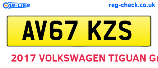 AV67KZS are the vehicle registration plates.