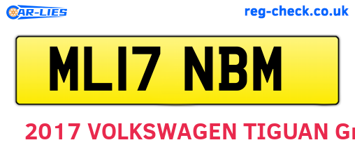 ML17NBM are the vehicle registration plates.