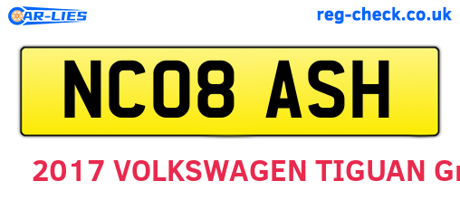 NC08ASH are the vehicle registration plates.