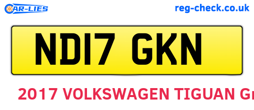ND17GKN are the vehicle registration plates.