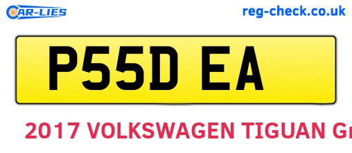 P55DEA are the vehicle registration plates.
