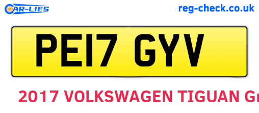 PE17GYV are the vehicle registration plates.