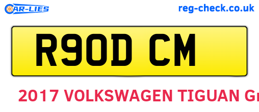 R90DCM are the vehicle registration plates.