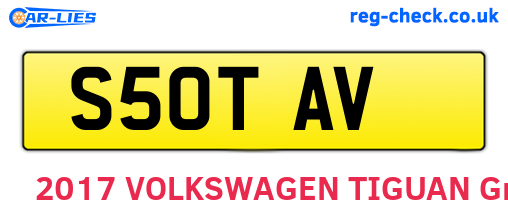 S50TAV are the vehicle registration plates.