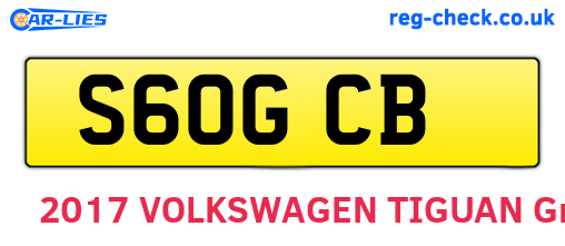 S60GCB are the vehicle registration plates.