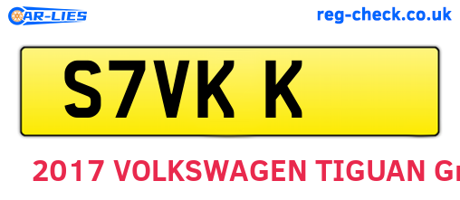 S7VKK are the vehicle registration plates.