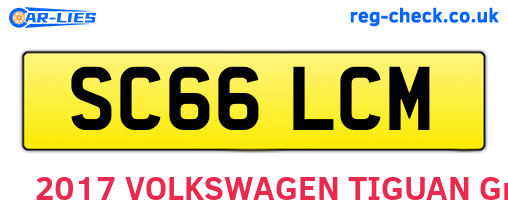 SC66LCM are the vehicle registration plates.