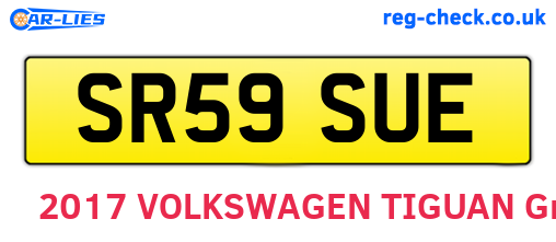 SR59SUE are the vehicle registration plates.