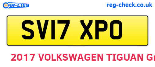 SV17XPO are the vehicle registration plates.