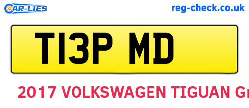 T13PMD are the vehicle registration plates.