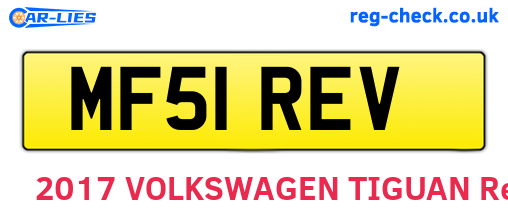 MF51REV are the vehicle registration plates.