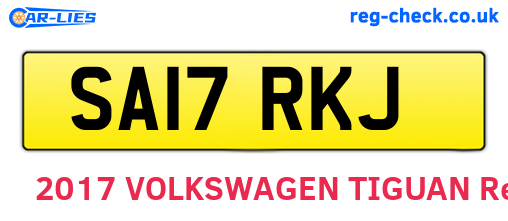SA17RKJ are the vehicle registration plates.