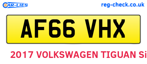 AF66VHX are the vehicle registration plates.