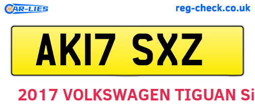 AK17SXZ are the vehicle registration plates.