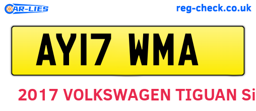 AY17WMA are the vehicle registration plates.