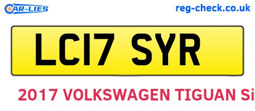 LC17SYR are the vehicle registration plates.