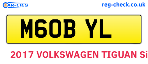 M60BYL are the vehicle registration plates.