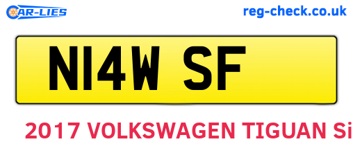 N14WSF are the vehicle registration plates.