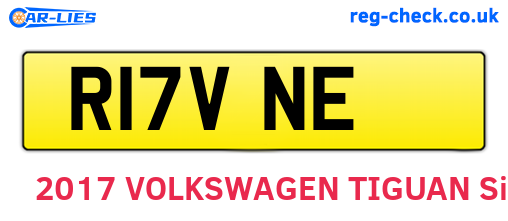 R17VNE are the vehicle registration plates.