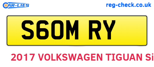 S60MRY are the vehicle registration plates.