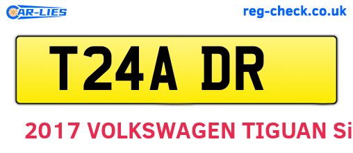 T24ADR are the vehicle registration plates.
