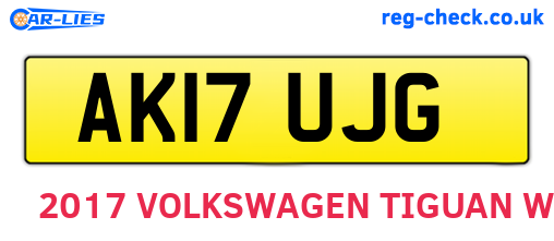 AK17UJG are the vehicle registration plates.