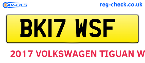 BK17WSF are the vehicle registration plates.