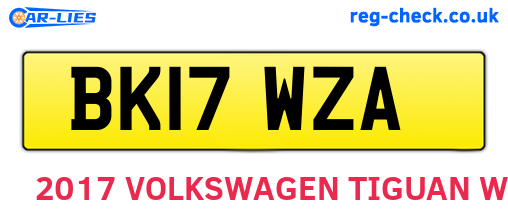 BK17WZA are the vehicle registration plates.