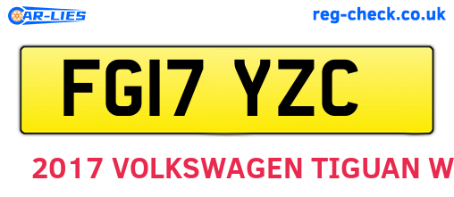 FG17YZC are the vehicle registration plates.