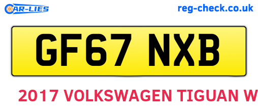 GF67NXB are the vehicle registration plates.