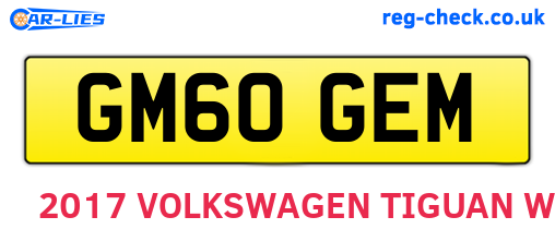 GM60GEM are the vehicle registration plates.