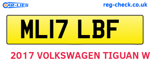 ML17LBF are the vehicle registration plates.