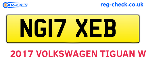 NG17XEB are the vehicle registration plates.