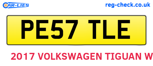PE57TLE are the vehicle registration plates.