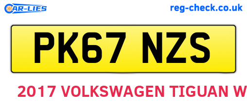PK67NZS are the vehicle registration plates.