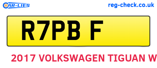 R7PBF are the vehicle registration plates.