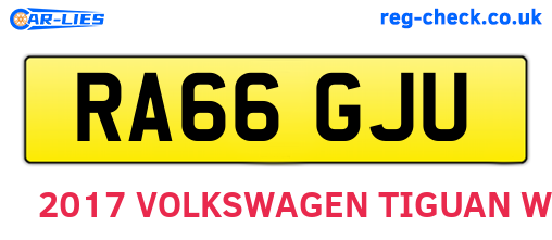 RA66GJU are the vehicle registration plates.