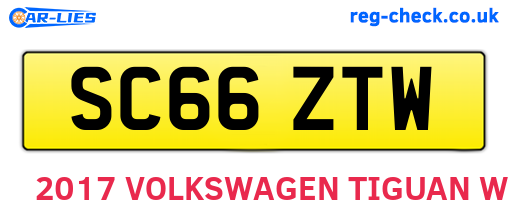 SC66ZTW are the vehicle registration plates.