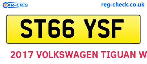 ST66YSF are the vehicle registration plates.