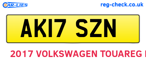 AK17SZN are the vehicle registration plates.