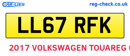 LL67RFK are the vehicle registration plates.
