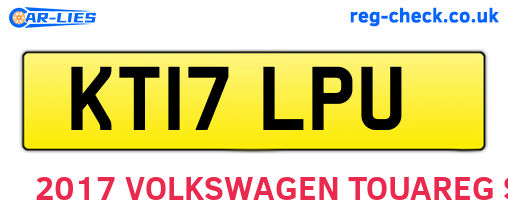 KT17LPU are the vehicle registration plates.