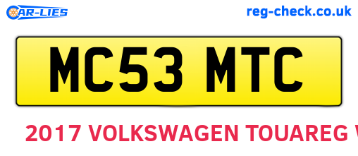 MC53MTC are the vehicle registration plates.